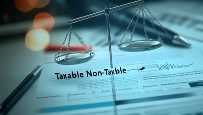 balance scale of tax and non taxable