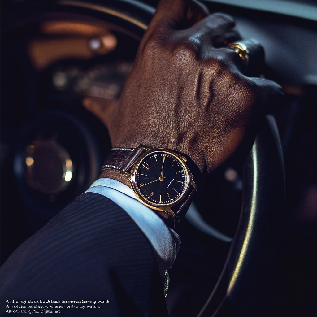 black business man hands driving